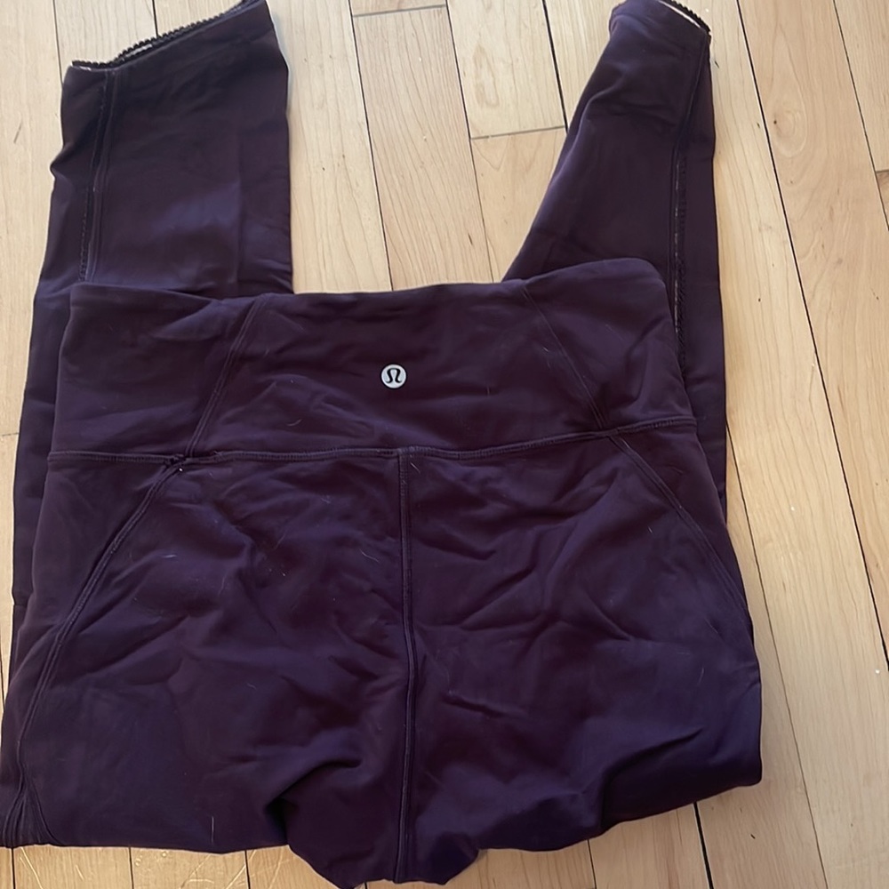 Lululemon crop leggings with mesh detailing